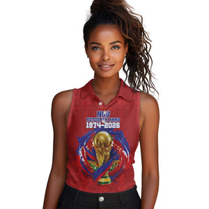 Custom Haiti Grenadye Alaso Women Sleeveless Polo Shirt Red Nou Retounen Anko 1974-2026 - African Pride