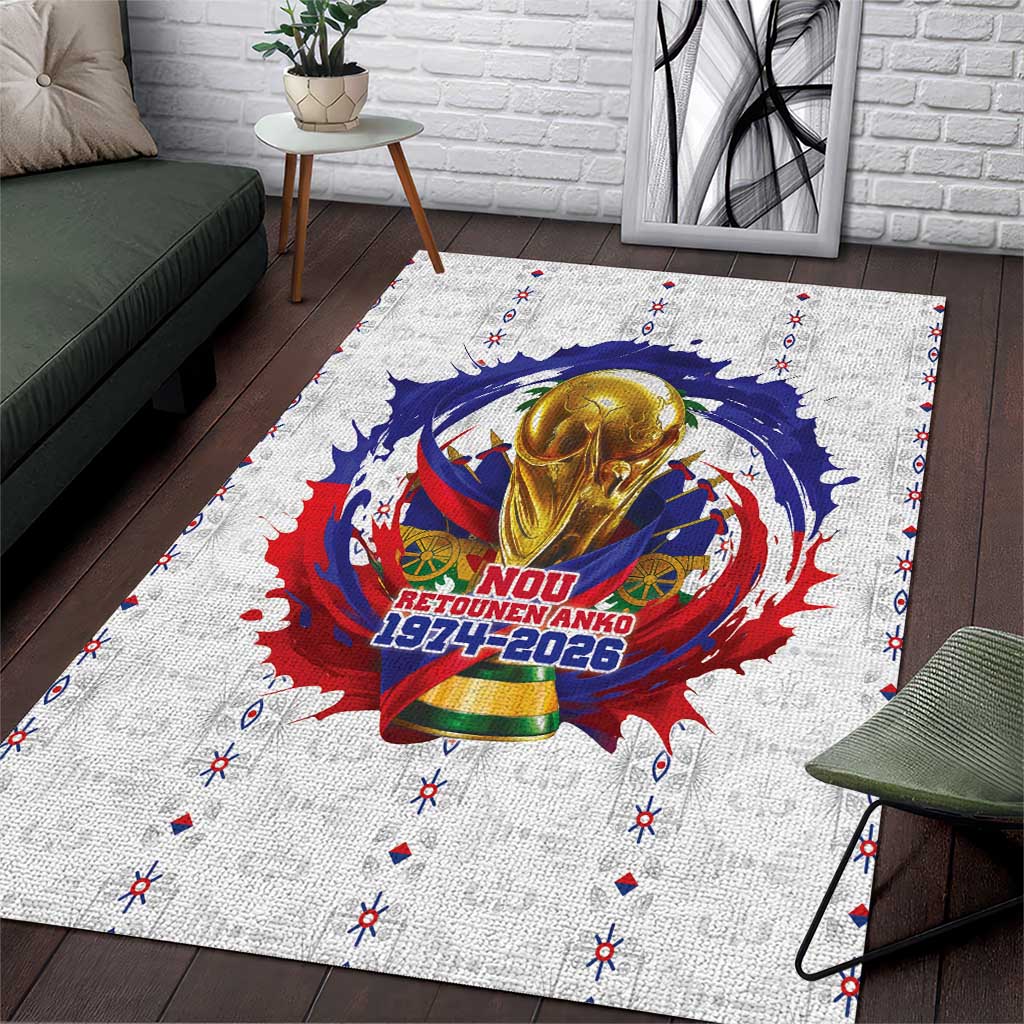 Haiti Grenadye Alaso Area Rug White Nou Retounen Anko 1974-2026 - African Pride