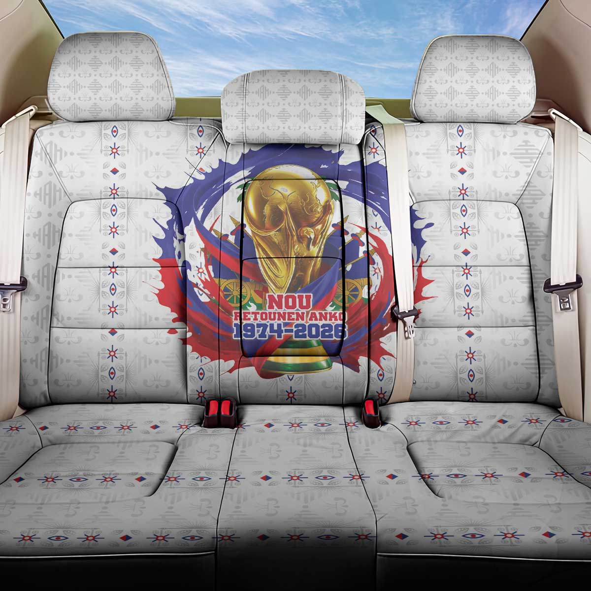 Haiti Grenadye Alaso Back Car Seat Cover White Nou Retounen Anko 1974-2026 - African Pride
