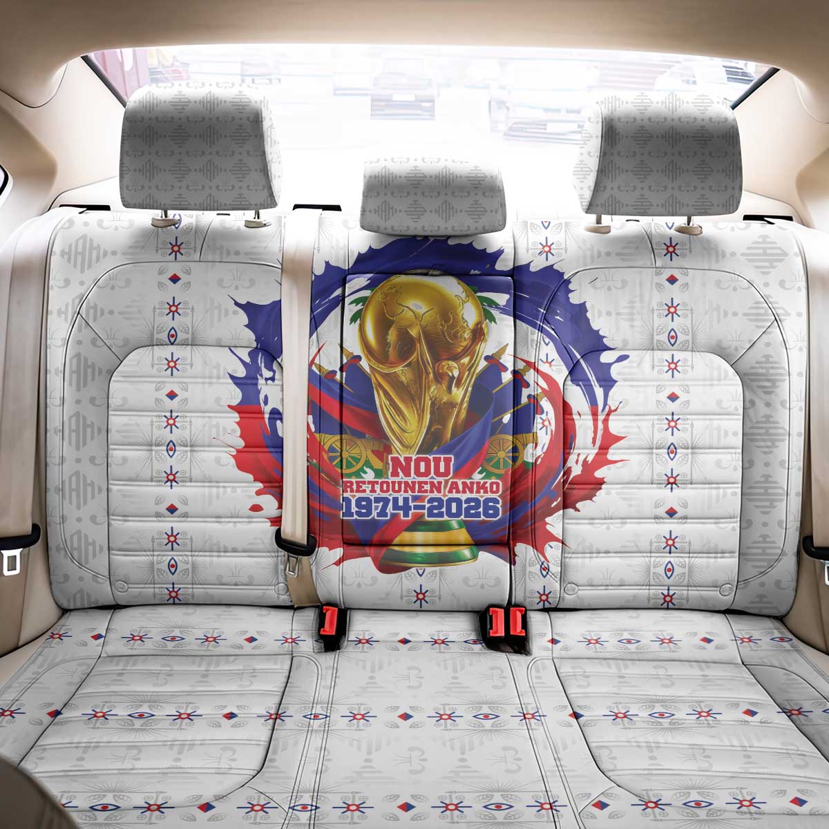 Haiti Grenadye Alaso Back Car Seat Cover White Nou Retounen Anko 1974-2026 - African Pride
