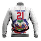 Custom Haiti Grenadye Alaso Baseball Jacket White Nou Retounen Anko 1974-2026 - African Pride