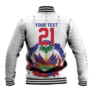 Custom Haiti Grenadye Alaso Baseball Jacket White Nou Retounen Anko 1974-2026 - African Pride