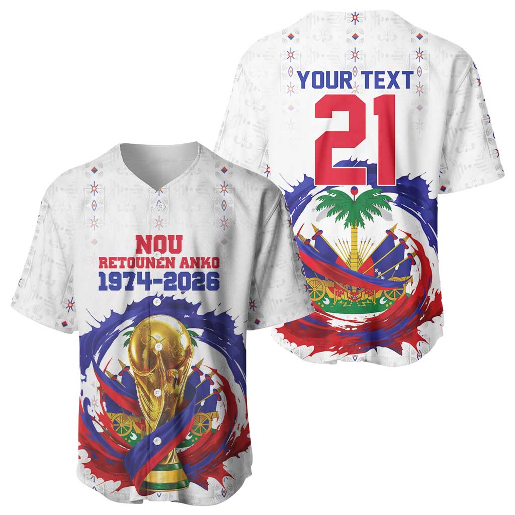 Custom Haiti Grenadye Alaso Baseball Jersey White Nou Retounen Anko 1974-2026 - African Pride
