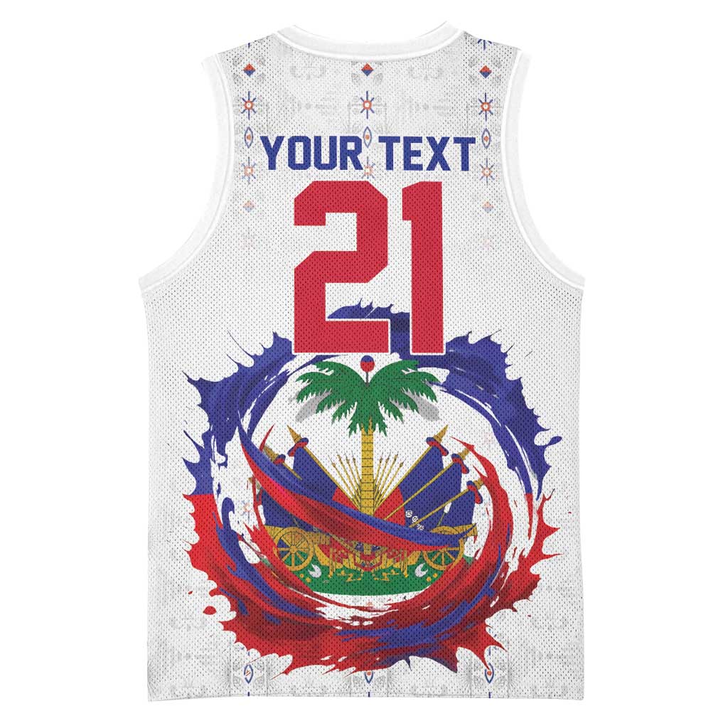 Custom Haiti Grenadye Alaso Basketball Jersey White Nou Retounen Anko 1974-2026 - African Pride