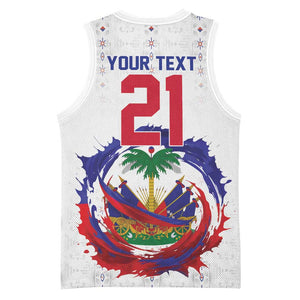 Custom Haiti Grenadye Alaso Basketball Jersey White Nou Retounen Anko 1974-2026 - African Pride