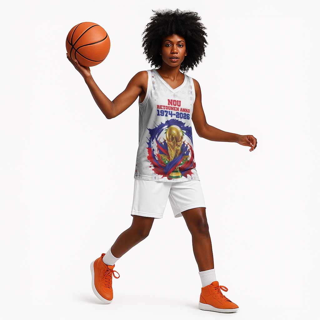 Custom Haiti Grenadye Alaso Basketball Jersey White Nou Retounen Anko 1974-2026 - African Pride