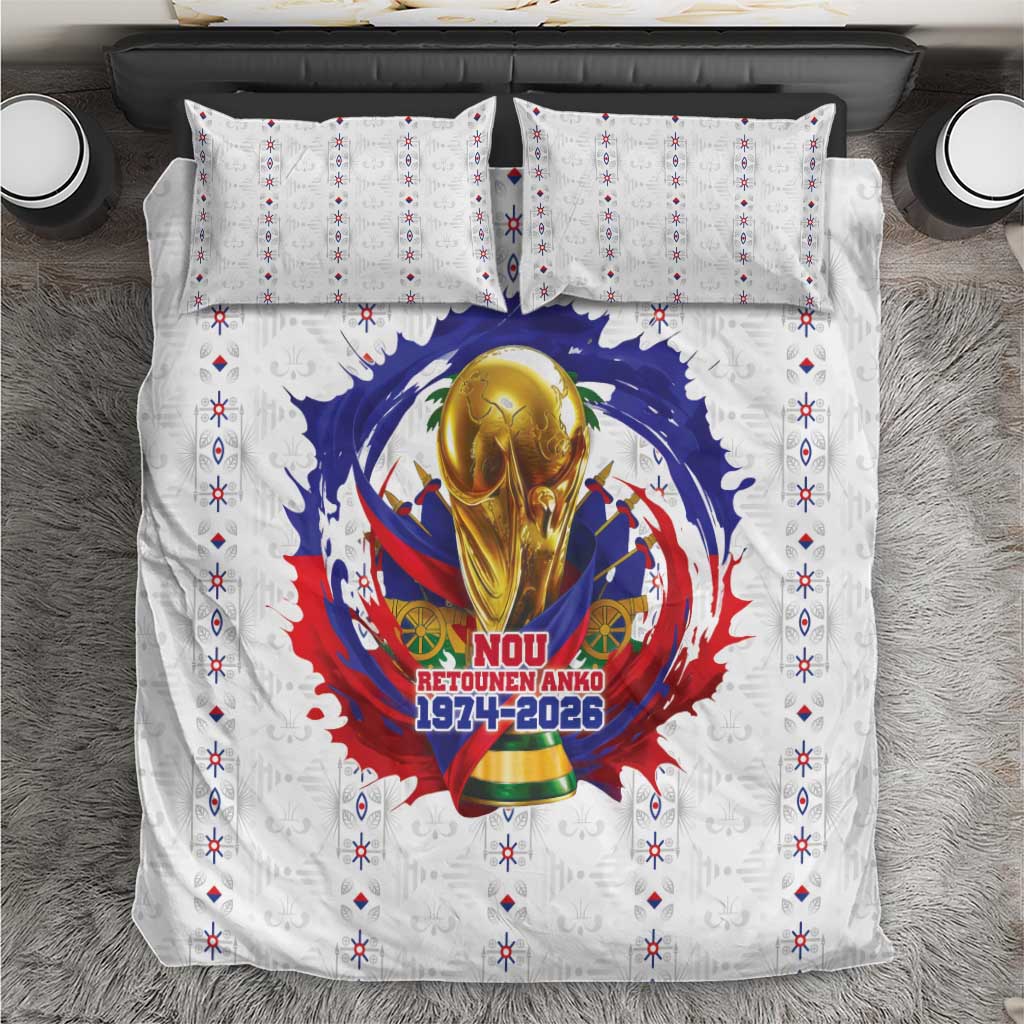 Haiti Grenadye Alaso Bedding Set White Nou Retounen Anko 1974-2026 - African Pride