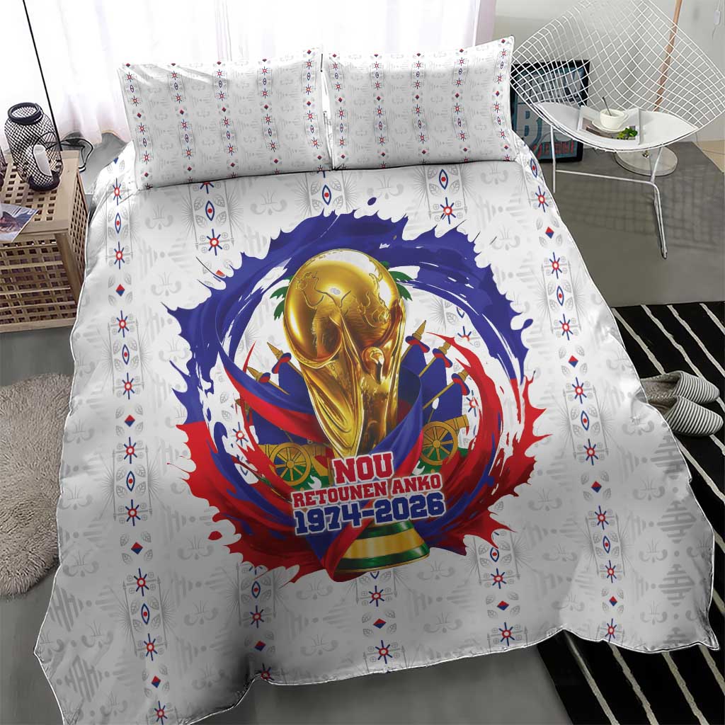 Haiti Grenadye Alaso Bedding Set White Nou Retounen Anko 1974-2026 - African Pride