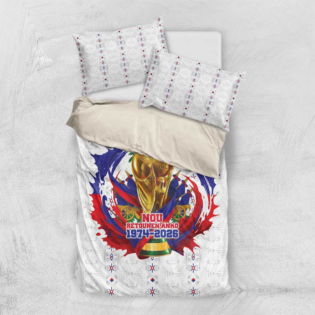 Haiti Grenadye Alaso Bedding Set White Nou Retounen Anko 1974-2026 - African Pride