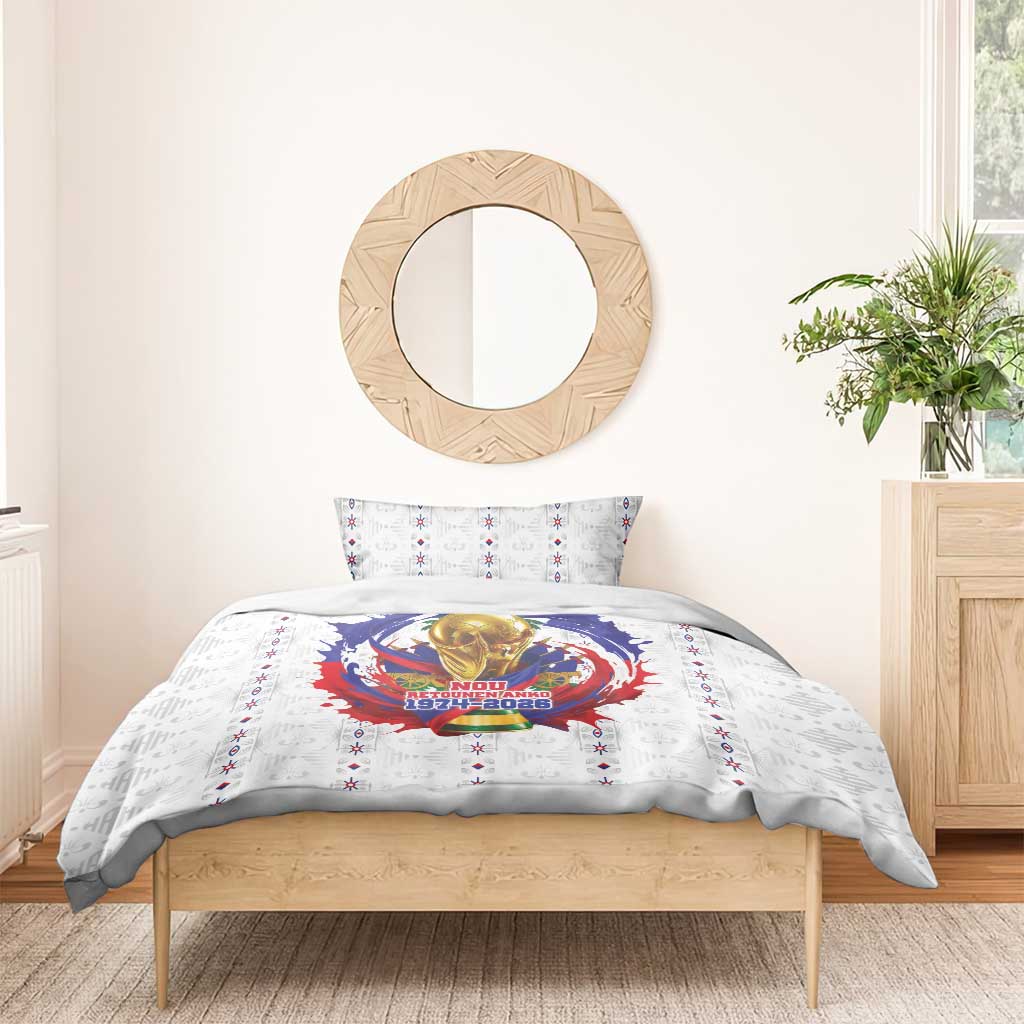 Haiti Grenadye Alaso Bedding Set White Nou Retounen Anko 1974-2026 - African Pride