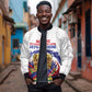 Custom Haiti Grenadye Alaso Bomber Jacket White Nou Retounen Anko 1974-2026 - African Pride