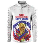 Custom Haiti Grenadye Alaso Button Sweatshirt White Nou Retounen Anko 1974-2026