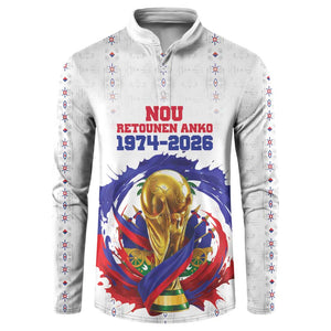 Custom Haiti Grenadye Alaso Button Sweatshirt White Nou Retounen Anko 1974-2026
