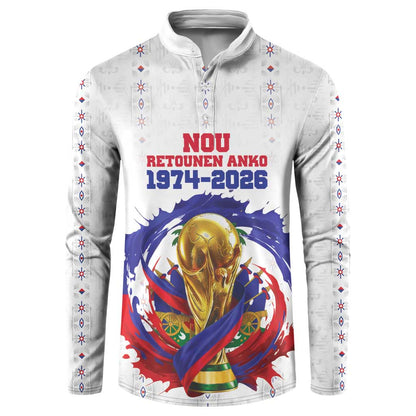 Custom Haiti Grenadye Alaso Button Sweatshirt White Nou Retounen Anko 1974-2026