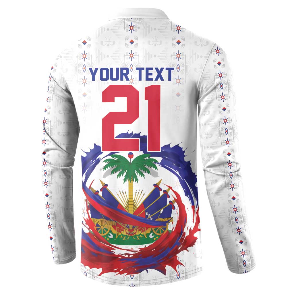 Custom Haiti Grenadye Alaso Button Sweatshirt White Nou Retounen Anko 1974-2026