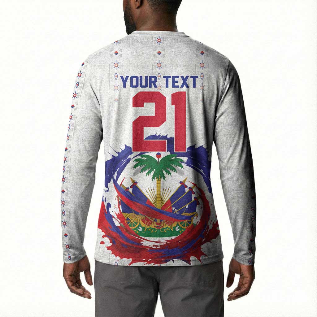 Custom Haiti Grenadye Alaso Button Sweatshirt White Nou Retounen Anko 1974-2026
