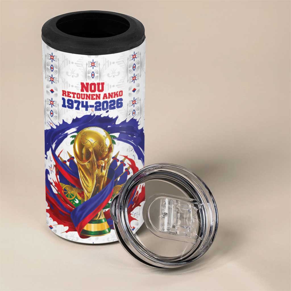 Custom Haiti Grenadye Alaso 4 in 1 Can Cooler Tumbler White Nou Retounen Anko 1974-2026 - African Pride