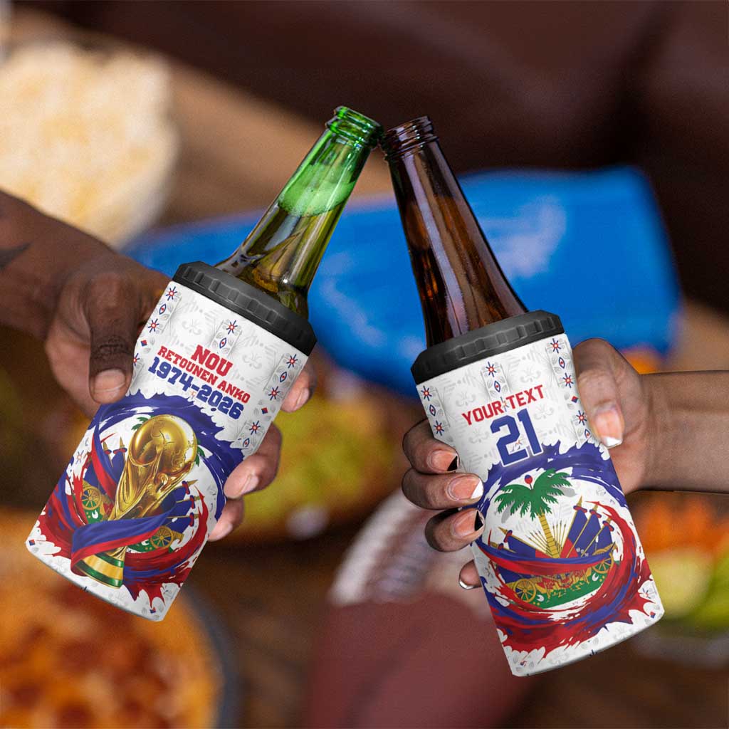Custom Haiti Grenadye Alaso 4 in 1 Can Cooler Tumbler White Nou Retounen Anko 1974-2026 - African Pride