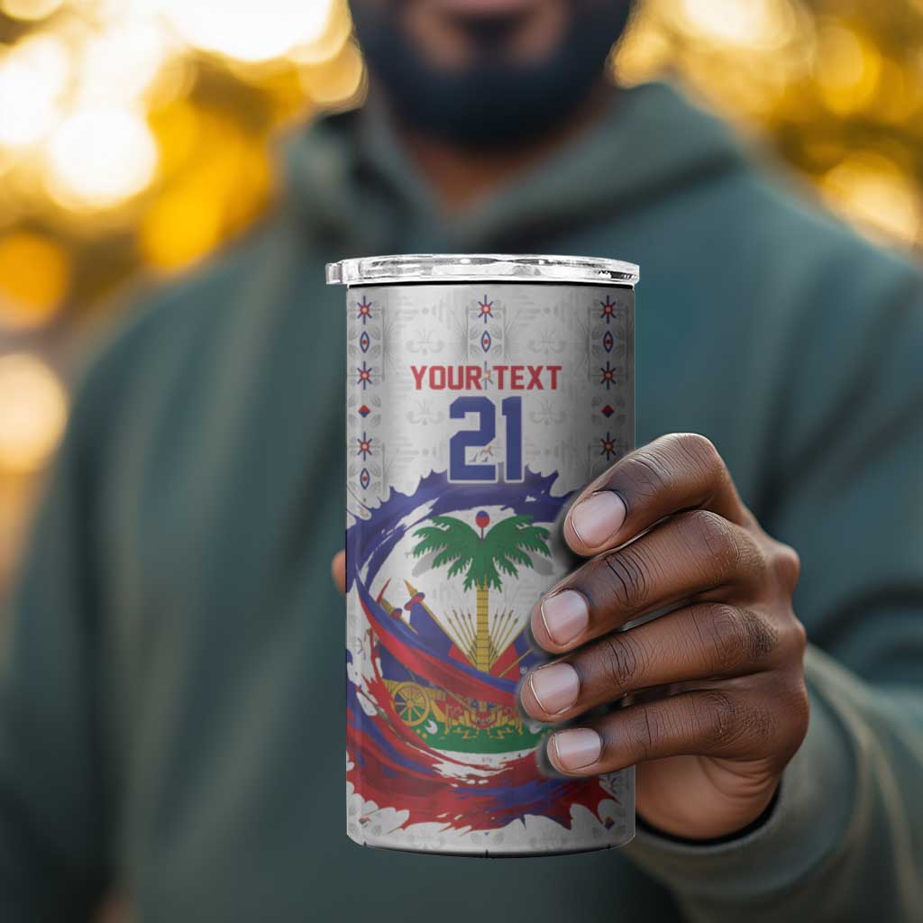 Custom Haiti Grenadye Alaso 4 in 1 Can Cooler Tumbler White Nou Retounen Anko 1974-2026 - African Pride