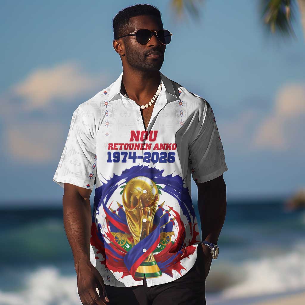 Custom Haiti Grenadye Alaso Hawaiian Shirt White Nou Retounen Anko 1974-2026 - African Pride