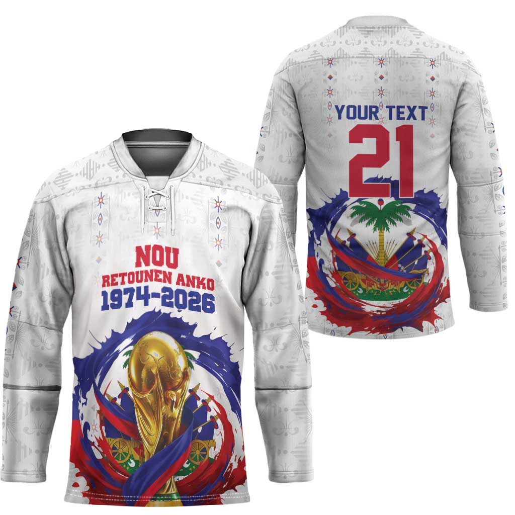 Custom Haiti Grenadye Alaso Hockey Jersey White Nou Retounen Anko 1974-2026 - African Pride