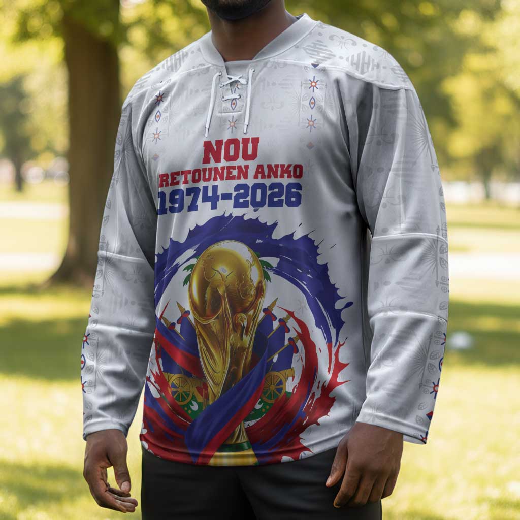 Custom Haiti Grenadye Alaso Hockey Jersey White Nou Retounen Anko 1974-2026 - African Pride