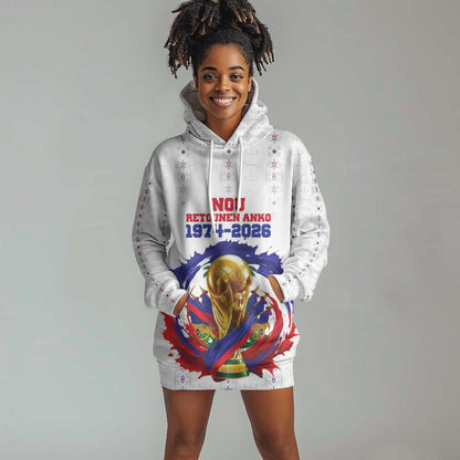 Custom Haiti Grenadye Alaso Hoodie Dress White Nou Retounen Anko 1974-2026 - African Pride