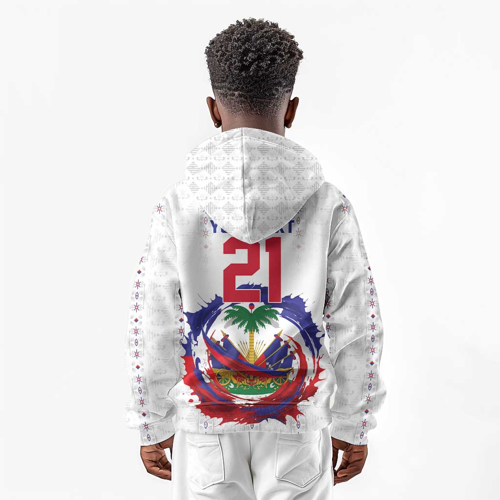 Custom Haiti Grenadye Alaso Kid Hoodie White Nou Retounen Anko 1974-2026 - African Pride