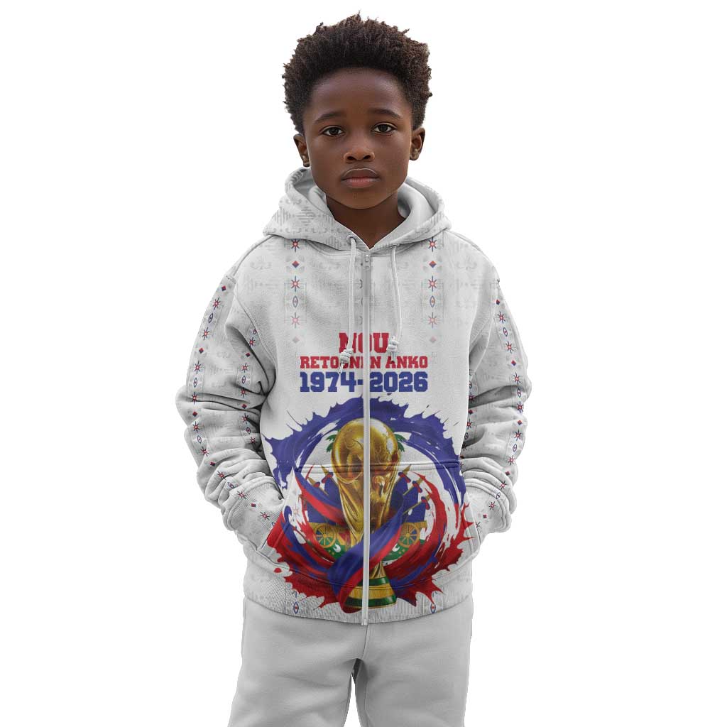 Custom Haiti Grenadye Alaso Kid Hoodie White Nou Retounen Anko 1974-2026 - African Pride