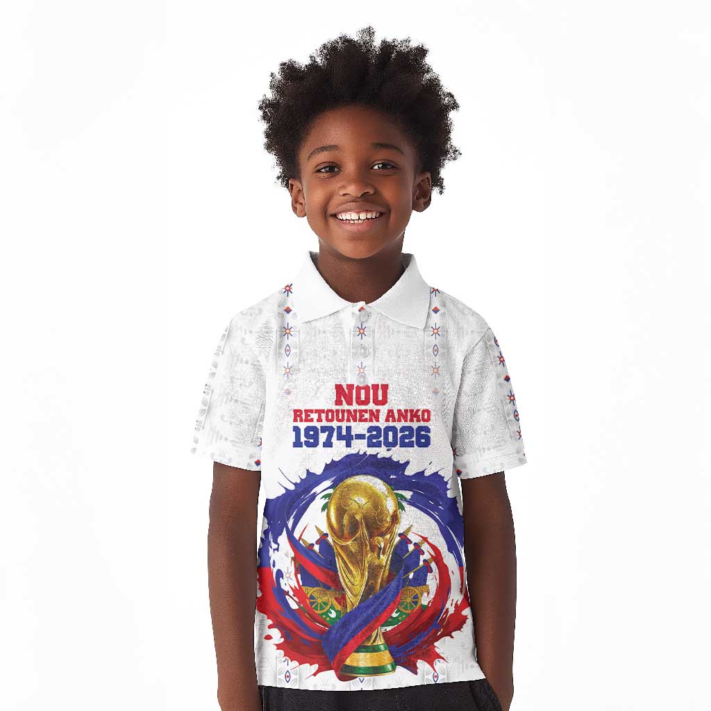 Custom Haiti Grenadye Alaso Kid Polo Shirt White Nou Retounen Anko 1974-2026 - African Pride