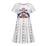 Custom Haiti Grenadye Alaso Kid Short Sleeve Dress White Nou Retounen Anko 1974-2026 - African Pride