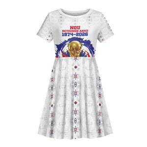 Custom Haiti Grenadye Alaso Kid Short Sleeve Dress White Nou Retounen Anko 1974-2026 - African Pride