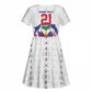 Custom Haiti Grenadye Alaso Kid Short Sleeve Dress White Nou Retounen Anko 1974-2026 - African Pride