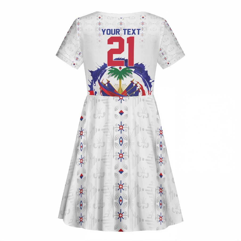 Custom Haiti Grenadye Alaso Kid Short Sleeve Dress White Nou Retounen Anko 1974-2026 - African Pride
