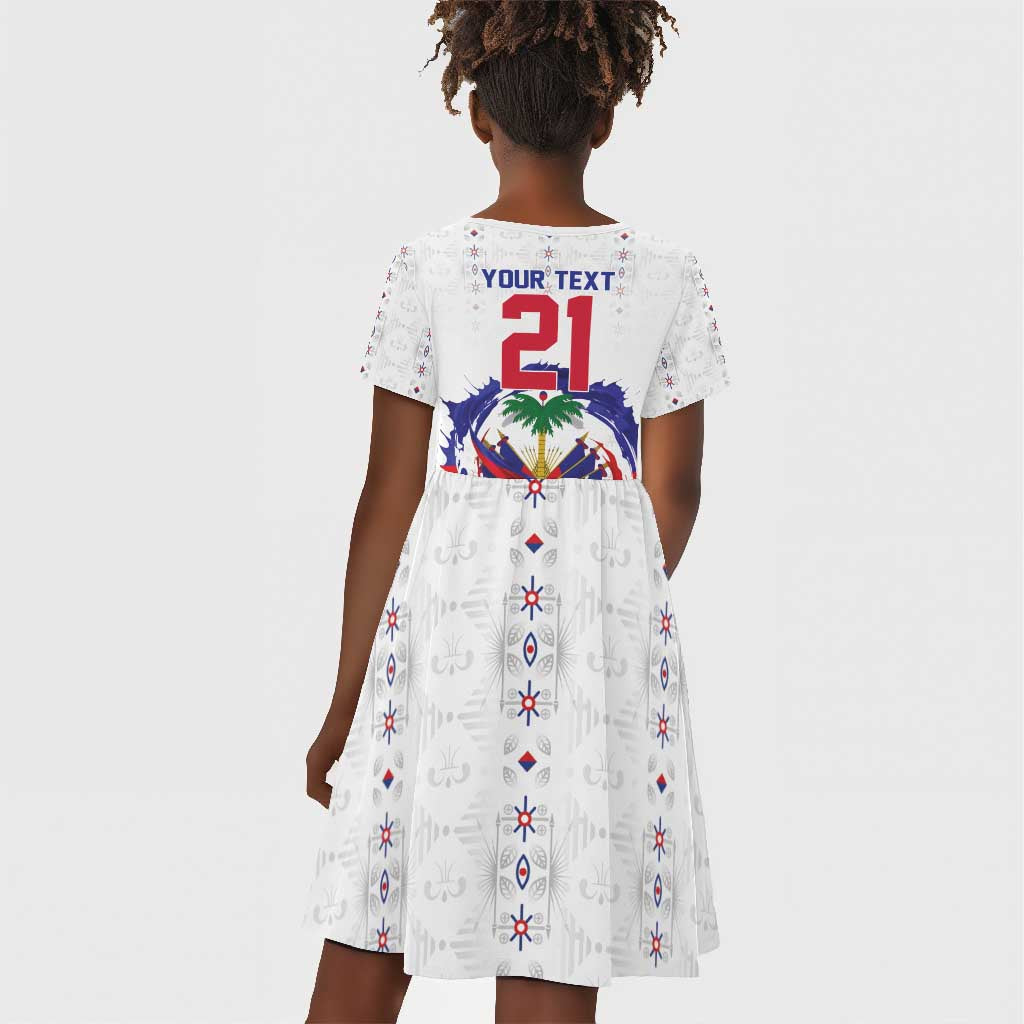 Custom Haiti Grenadye Alaso Kid Short Sleeve Dress White Nou Retounen Anko 1974-2026 - African Pride
