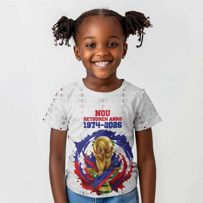 Custom Haiti Grenadye Alaso Kid T shirt White Nou Retounen Anko 1974-2026 - African Pride