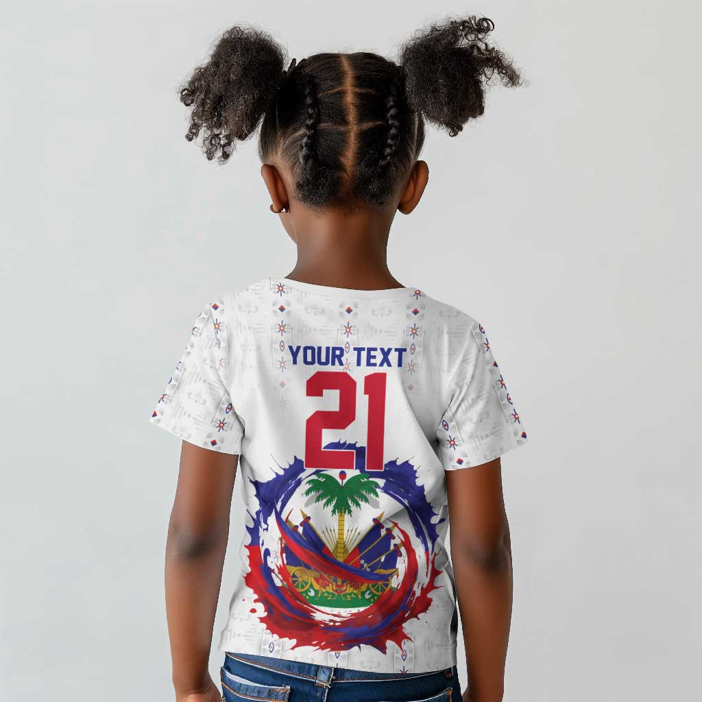 Custom Haiti Grenadye Alaso Kid T shirt White Nou Retounen Anko 1974-2026 - African Pride