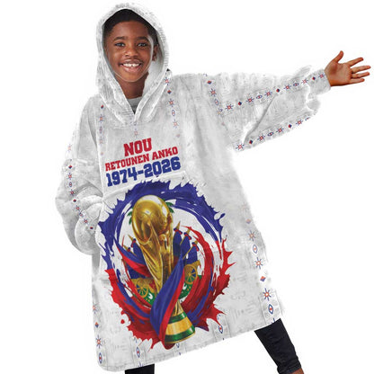 Custom Haiti Grenadye Alaso Kid Wearable Blanket Hoodie White Nou Retounen Anko 1974-2026 - African Pride