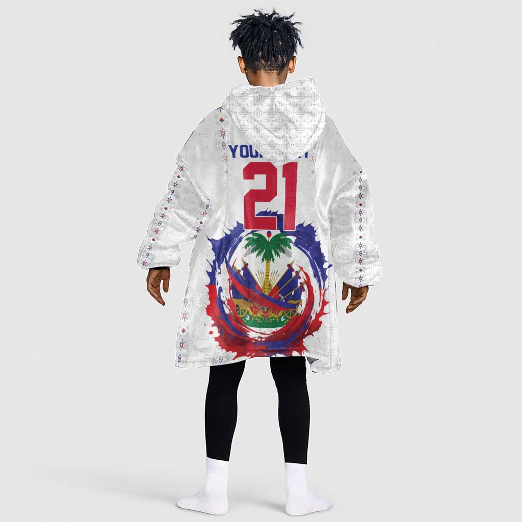 Custom Haiti Grenadye Alaso Kid Wearable Blanket Hoodie White Nou Retounen Anko 1974-2026 - African Pride