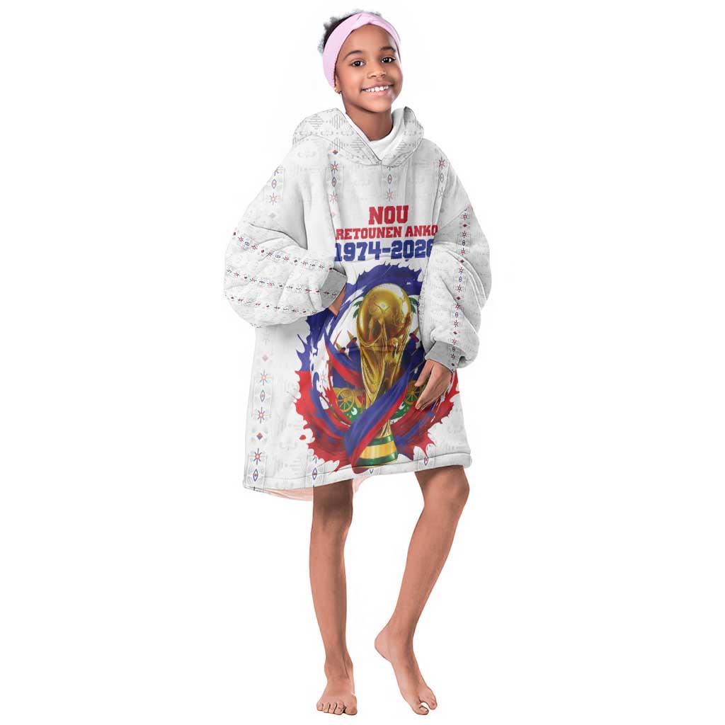 Custom Haiti Grenadye Alaso Kid Wearable Blanket Hoodie White Nou Retounen Anko 1974-2026 - African Pride