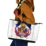 Haiti Grenadye Alaso Leather Tote Bag White Nou Retounen Anko 1974-2026 - African Pride
