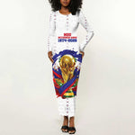 Custom Haiti Grenadye Alaso Long Sleeve Bodycon Dress White Nou Retounen Anko 1974-2026 - African Pride