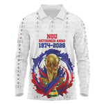 Custom Haiti Grenadye Alaso Long Sleeve Polo Shirt White Nou Retounen Anko 1974-2026 - African Pride