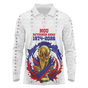 Custom Haiti Grenadye Alaso Long Sleeve Polo Shirt White Nou Retounen Anko 1974-2026 - African Pride