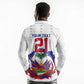 Custom Haiti Grenadye Alaso Long Sleeve Polo Shirt White Nou Retounen Anko 1974-2026 - African Pride