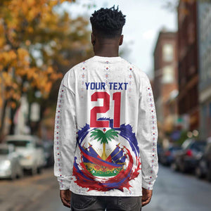 Custom Haiti Grenadye Alaso Long Sleeve Shirt White Nou Retounen Anko 1974-2026 - African Pride