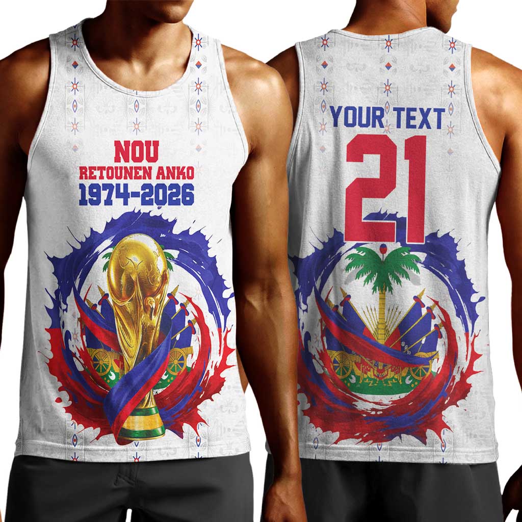 Custom Haiti Grenadye Alaso Men Tank Top White Nou Retounen Anko 1974-2026 - African Pride