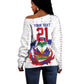 Custom Haiti Grenadye Alaso Off Shoulder Sweater White Nou Retounen Anko 1974-2026 - African Pride