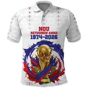 Custom Haiti Grenadye Alaso Polo Shirt White Nou Retounen Anko 1974-2026 - African Pride