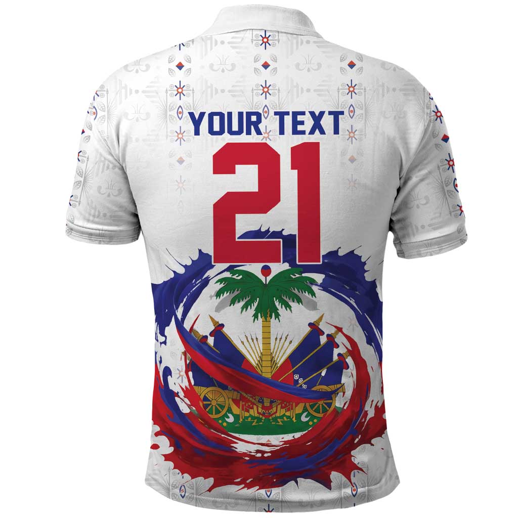 Custom Haiti Grenadye Alaso Polo Shirt White Nou Retounen Anko 1974-2026 - African Pride